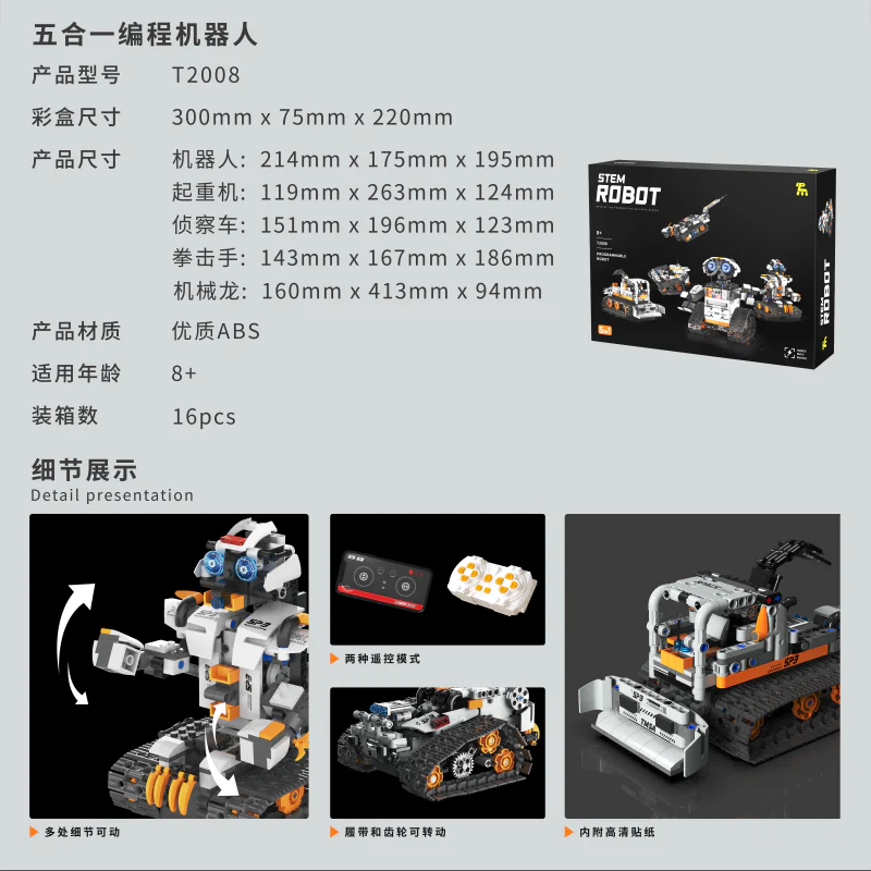 TUOMU T2008 STEM ROBOT：Programming robots 5IN1 - Image 2
