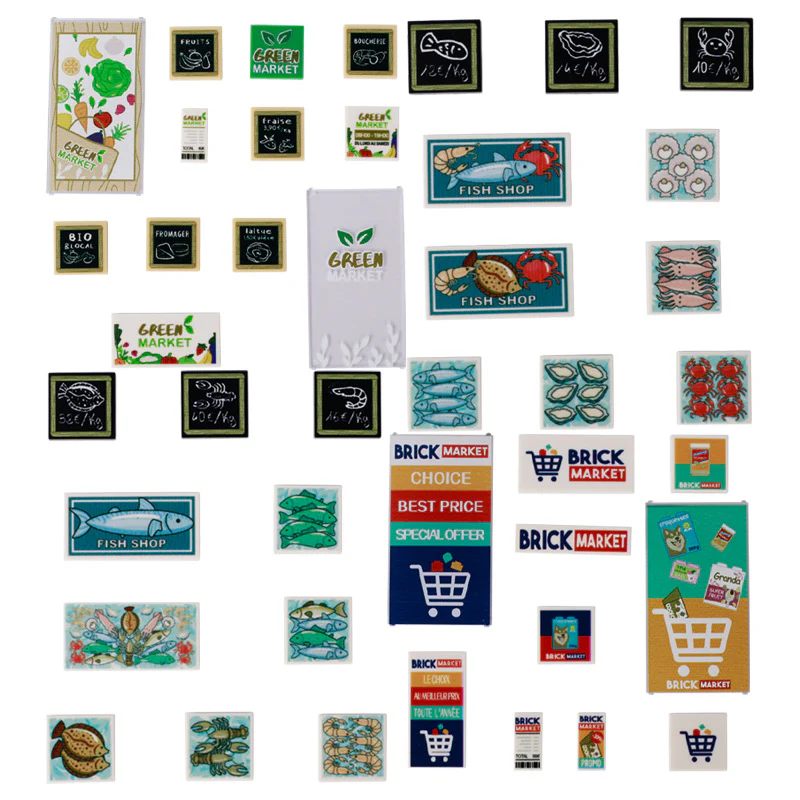 Supermarket goods vegetables seafood food